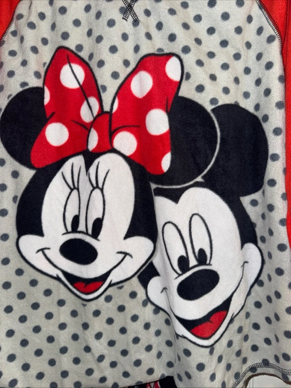 Disney Minnie & Mickey Polka Dot Red Raglan Pajama Set - Picture 2 of 6